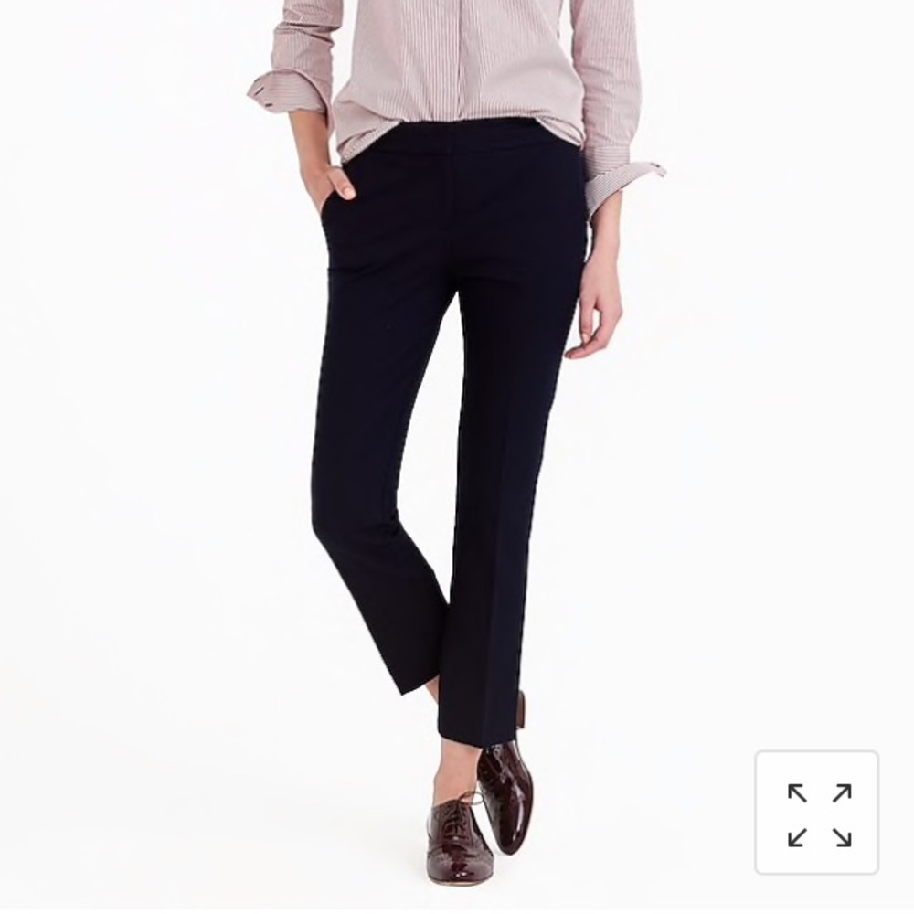 J.Crew Navy Cotton Bi-Stretch Capri Suit Pants